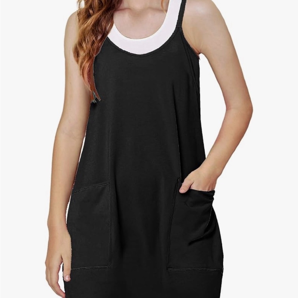 Girls’ Black Mini Dress with Built-In Shorts